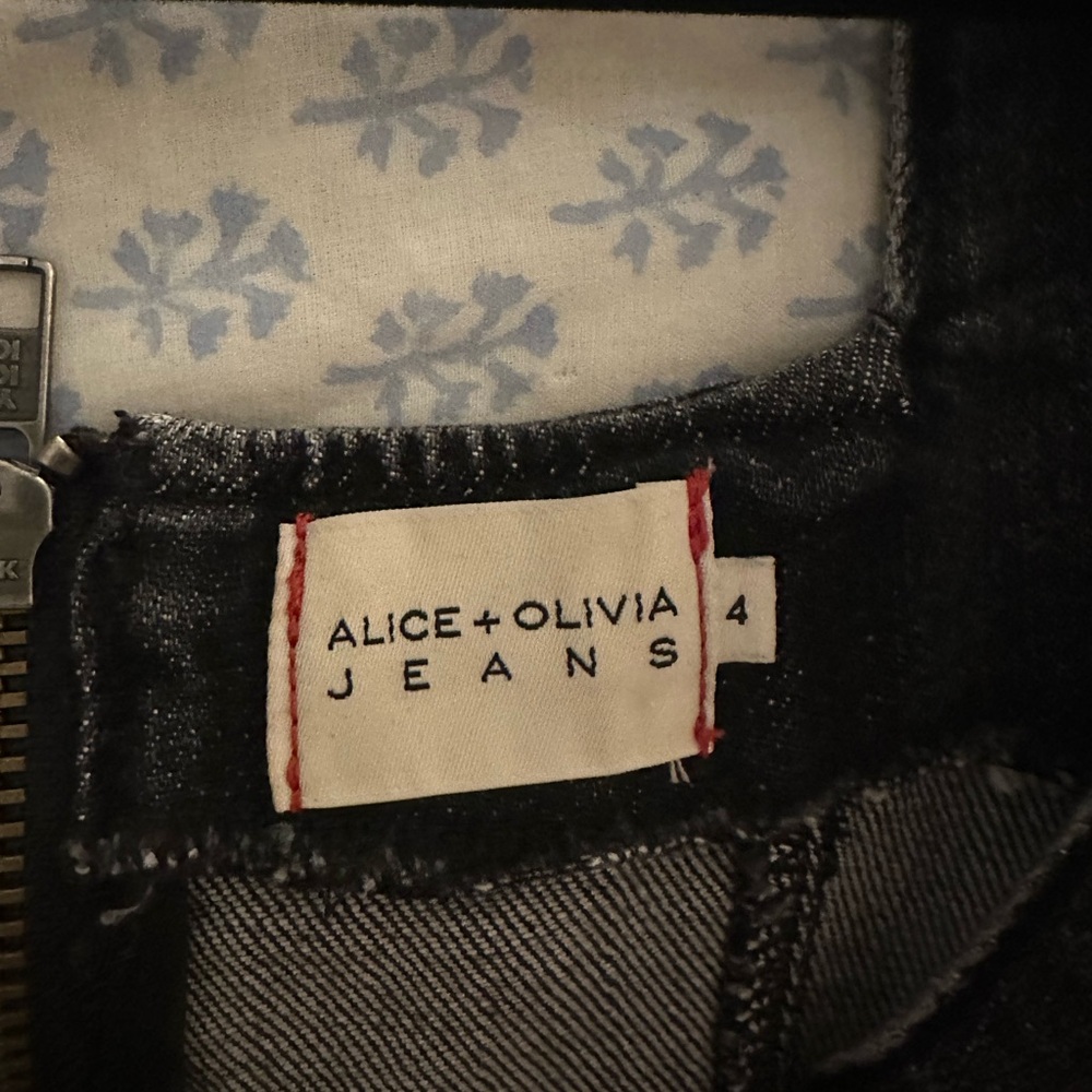 Alice + Olivia Black Denim Dress - Size 4 - Picture 5 of 5